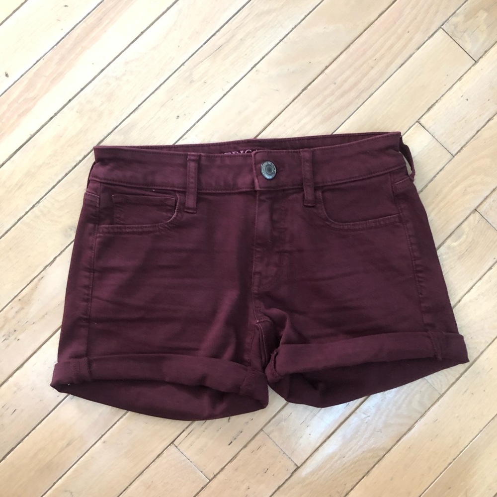 American Eagle Burgundy Shorts